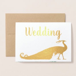 Real Gold Foil Peacock Wedding Invitations Folie Kaarten