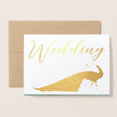 Real Gold Foil Peacock Wedding Invitations Folie Kaarten (Voorkant met envelop)