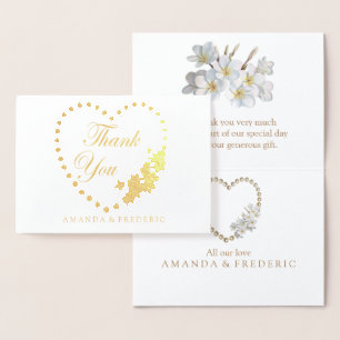 REAL Gold Foil & Pearls DANK U Bruiloft Kaart