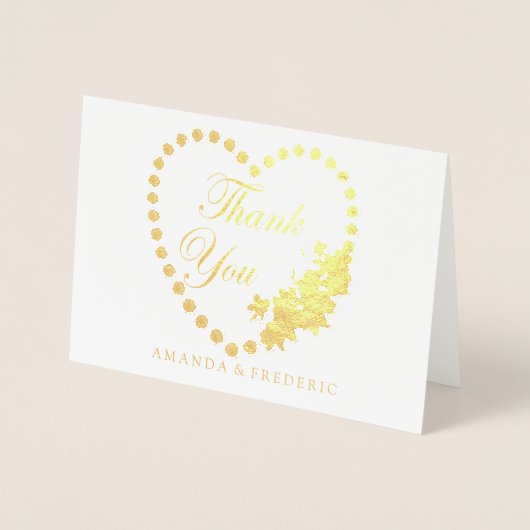 REAL Gold Foil & Pearls DANK U Bruiloft Kaart (Voorkant)