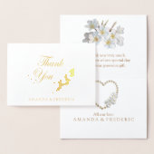 REAL Gold Foil & Pearls DANK U Bruiloft Kaart (Display)