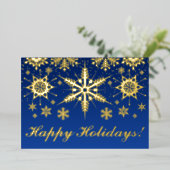 REAL Gold Foil Prettige feestdagen met Snowflakes  (Staand Voorkant)