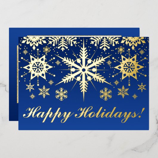 REAL Gold Foil Prettige feestdagen met Snowflakes  (Voorkant / Achterkant)