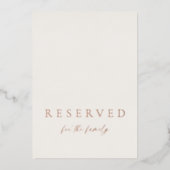  Real Gold Foil Reserved Seating Sign Folie Uitnodiging (Voorkant)