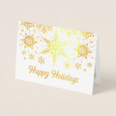 REAL Gold Foil Snowflakes Prettige feestdagen kaar Folie Kaarten (Voorkant)