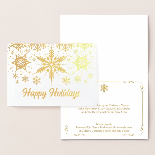 REAL Gold Foil Snowflakes Prettige feestdagen kaar Folie Kaarten (Display)