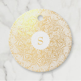 Real Gold Foil Sparkle Monogram Bedankjes Labels