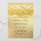 REAL GOLD FOIL Sunday Moederdag Bruch Folie Uitnodiging (Voorkant)