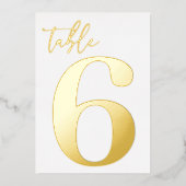 Real Gold Foil Table Number Folie Uitnodiging (Voorkant)