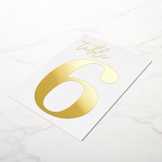 Real Gold Foil Table Number Folie Uitnodiging (Gedraaid)