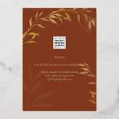 Real GOLD FOIL Terracotta Save the Date Wedding Folie Uitnodiging (Achterkant)