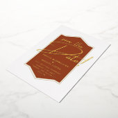 Real GOLD Foil Terracotta Save the Date Wedding Folie Uitnodiging (Gedraaid)