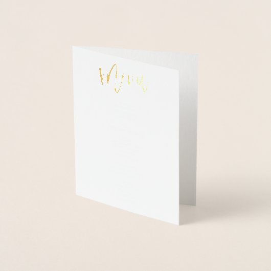 Real Gold Foil Wedding Menu Kaart (Voorkant)