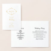 Real Gold Foil Wedding Order of Service Programma (Display)