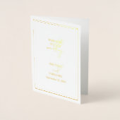 Real Gold Foil Wedding Order of Service Programma (Voorkant)