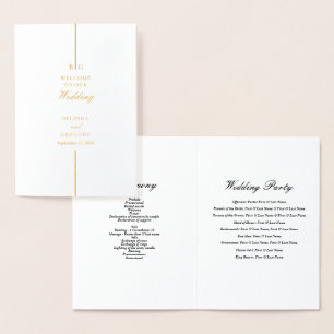 Real Gold Foil Wedding Order of Service Programma