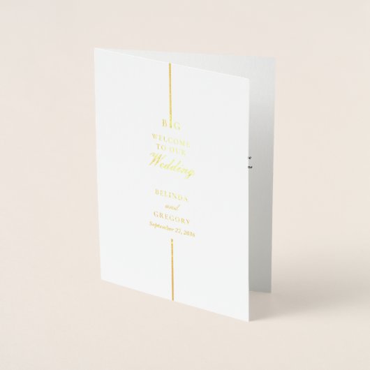 Real Gold Foil Wedding Order of Service Programma (Voorkant)