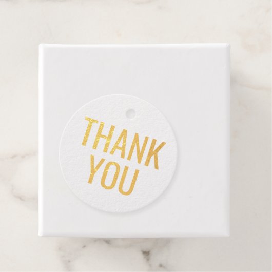 REAL GOLD FOIL Zwart Script Kalligrafie Dank u Bedankjes Labels (Met doos)