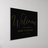 REAL Gold Folie Elegant Zwart Goud Bruiloft Welkom Folie Afdrukken (Laagn)