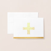 Real Gold Folie Kruisbriefkaarten Folie Kaarten (Voorkant met envelop)