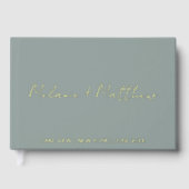 Real Gold Folie Modern Handschrift Script Guestboo Gastenboek (Voorkant)