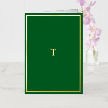 Real Gold Folie Monogram Groen Gevouwen Kaart