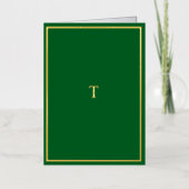 Real Gold Folie Monogram Groen Gevouwen Kaart (Voorkant)