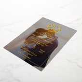 Real Gold Folie Monogram met Fotobruiloft Uitnodiging (Gedraaid)