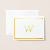 Real Gold Folie Monogram Notitiekaarten Kaarten (Voorkant met envelop)