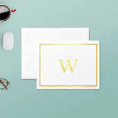 Real Gold Folie Monogram Notitiekaarten Kaarten