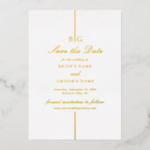 Real Gold Folie Monogram Trouwen Save the Date Folie Uitnodiging (Voorkant)