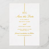 Real Gold Folie Monogram Trouwen Save the Date Uitnodiging (Voorkant)
