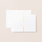 Real Gold Folie Monogram Trouwplaats Kaart (Voorkant met envelop)