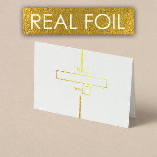 Real Gold Folie Monogram Trouwplaats Kaart