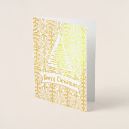Real Gold Great Gatsby Art Deco Merry kerst Folie Kaarten
