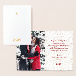Real Gold Happy New Year Foto Folie Kaarten