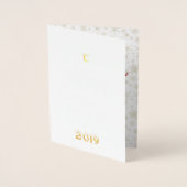 Real Gold Happy New Year Foto Folie Kaarten (Voorkant)