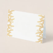 Real Gold JOYEUX NOËL typografie Pine Snowflakes Folie Kaarten (Voorkant)