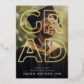 REAL GOLD LINE HOLLOW AFSTUDEERDER hedendaagse fot Folie Uitnodiging (Voorkant)