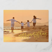 REAL GOLD Merry Alles Photo Folie Feestdagenkaart (Voorkant)