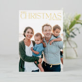 REAL GOLD Merry-kerstfoto Folie Feestdagenkaart (Staand Voorkant)