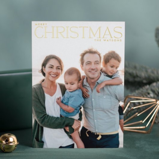 REAL GOLD Merry-kerstfoto Folie Feestdagenkaart