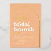 Real Gold Mid Mod Retro Arch Brunch Vrijgezellenfe Folie Uitnodiging (Voorkant)