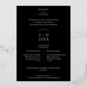 Real Golden Be our Guest Collage Wedding 3 Photos Folie Uitnodiging (Achterkant)