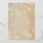 Real Golden Custom Photo Fancy Snowflake Folie Feestdagenkaart (Achterkant)