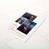 Real Golden Tiara Minimalist Quinceañera Spaans Folie Uitnodiging (Gedraaid)