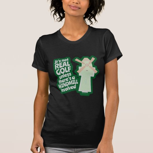 Real Golf heeft een windmolen Funny Cartoon T-shirt (Voorkant)