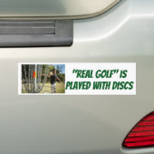 "Real Golf" wordt geplakt met een DISKS-sticker Bumpersticker (Op auto)
