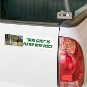 "Real Golf" wordt geplakt met een DISKS-sticker Bumpersticker (Op Truck)