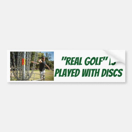 "Real Golf" wordt geplakt met een DISKS-sticker Bumpersticker (Voorkant)